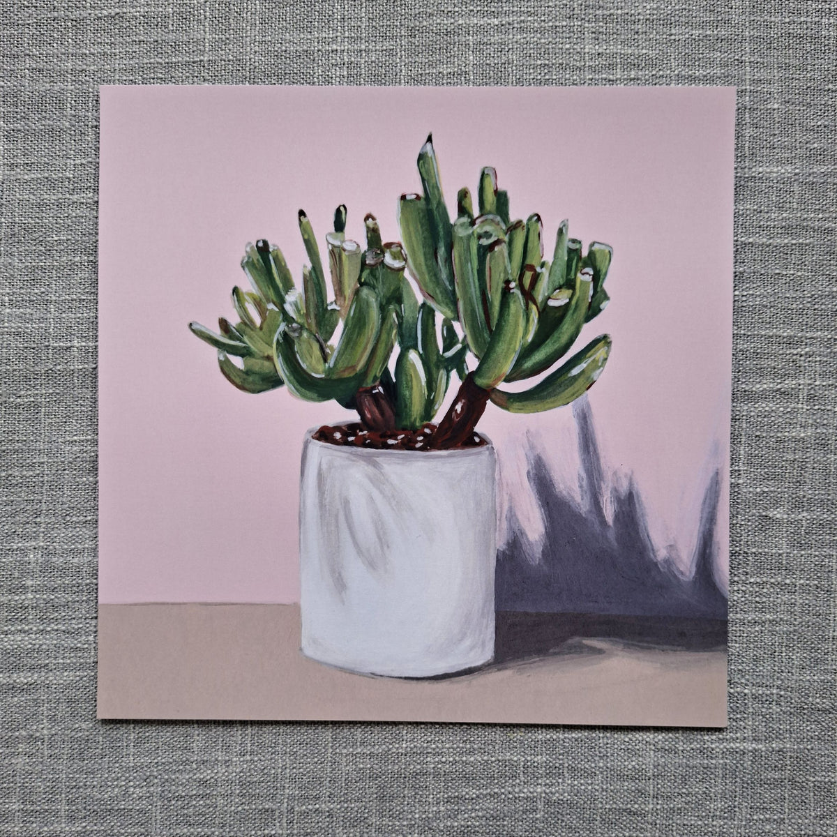 Potted plant art print 8 x 8 inch unframed