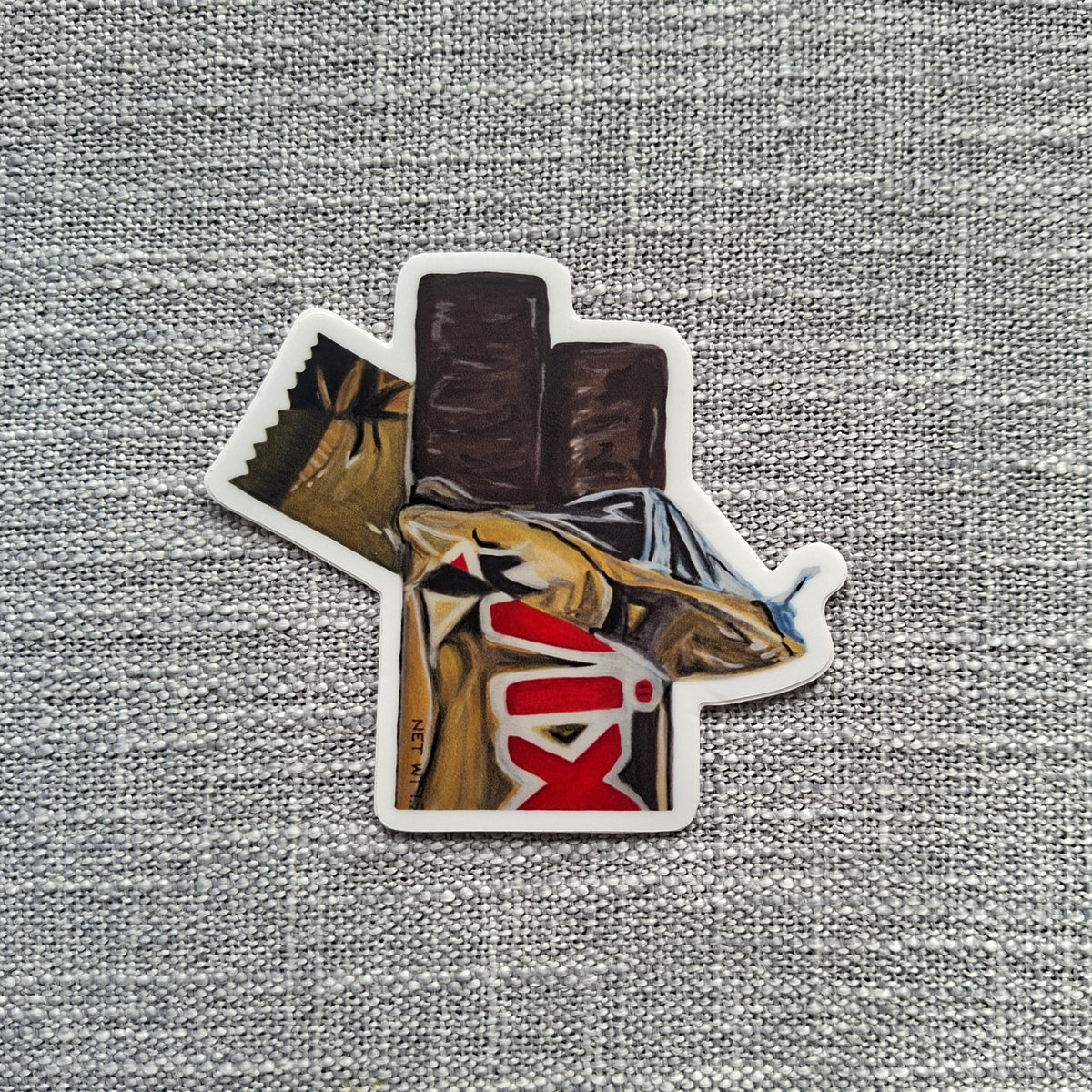 Twix chocolate bar die-cut vinyl sticker