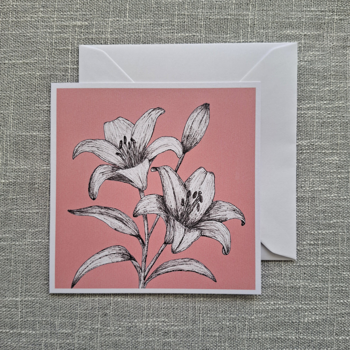 Lily blank greeting card 5 x 5 inch