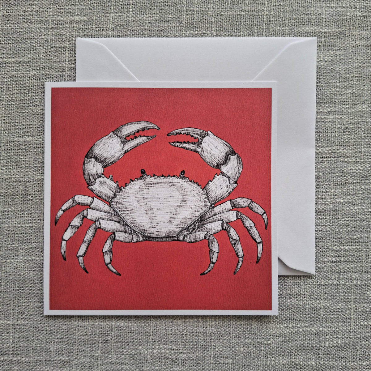 Crab blank greeting card 5 x 5 inch