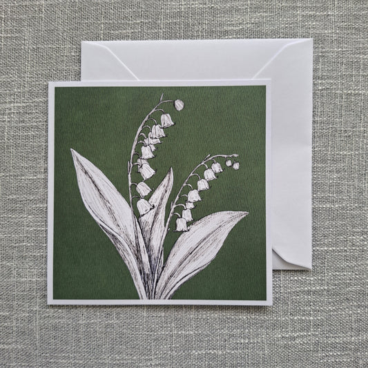 Lily of the Valley blank greeting card 5 x 5 inch