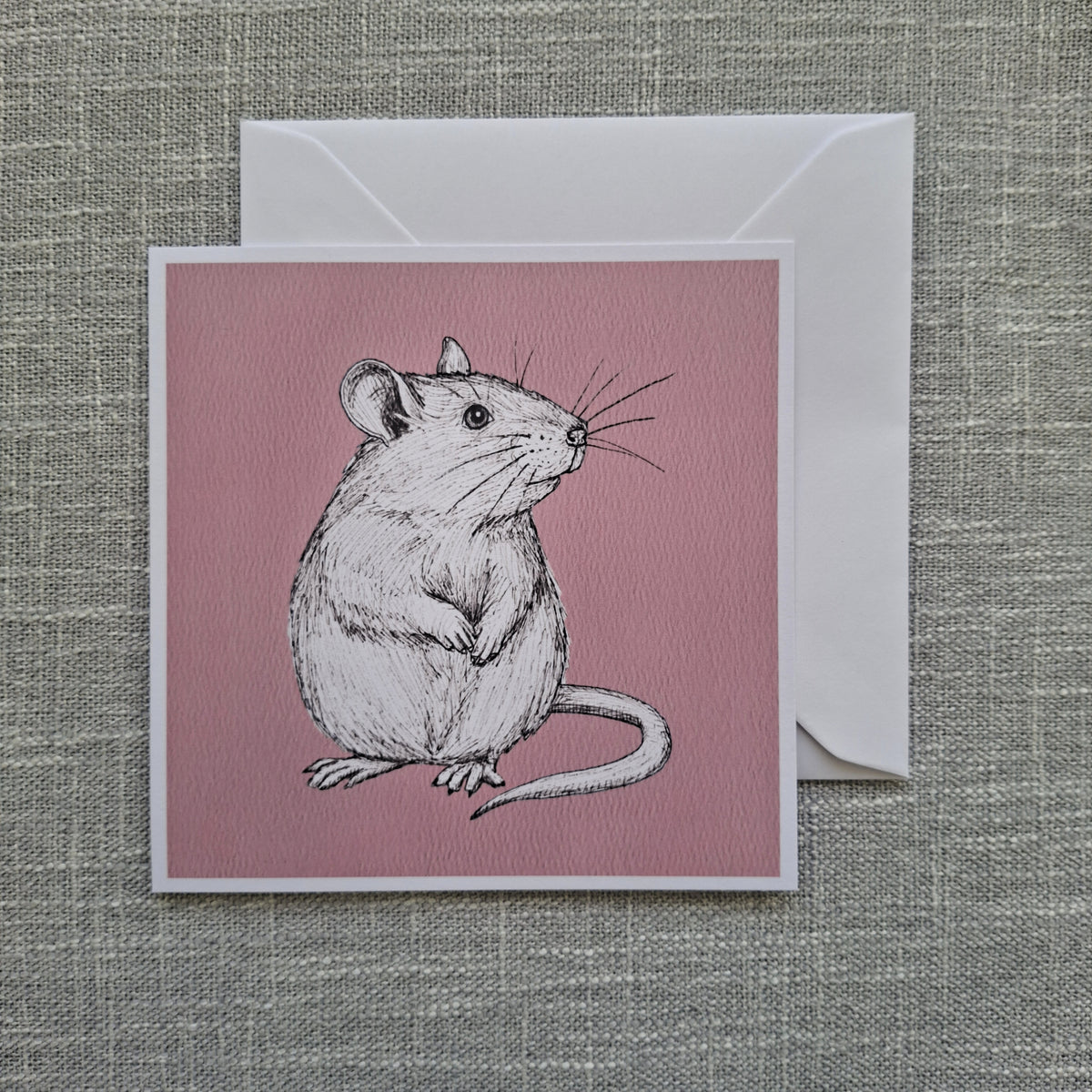 Rat blank greeting card 5 x 5 inch