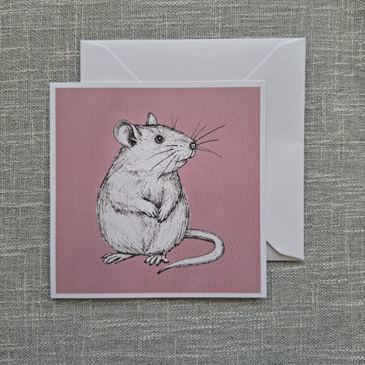Rat blank greeting card 5 x 5 inch