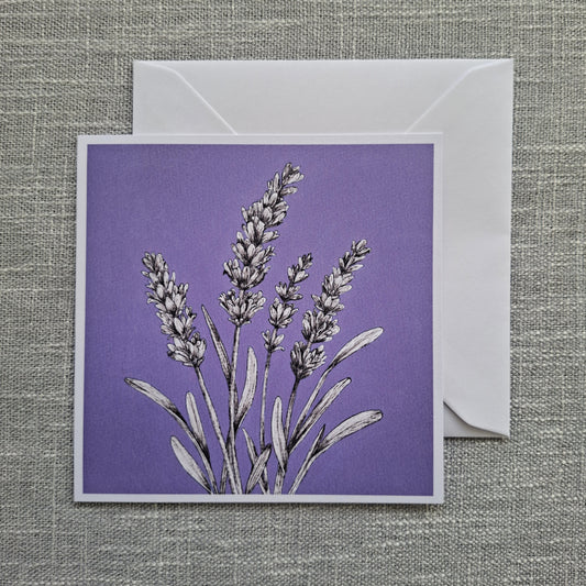 Lavender blank greeting card 5 x 5 inch
