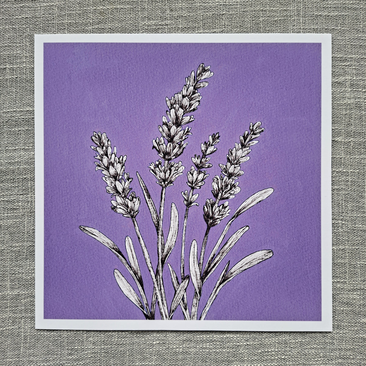 Lavender art print 8 x 8 inch unframed