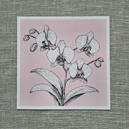 Orchid art print 8 x 8 inch unframed
