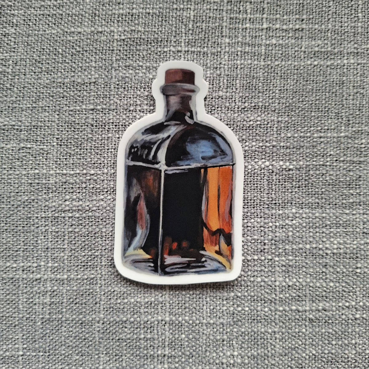Whiskey bottle die-cut vinyl sticker