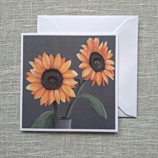 Sunflower blank greeting card 5 x 5 inch