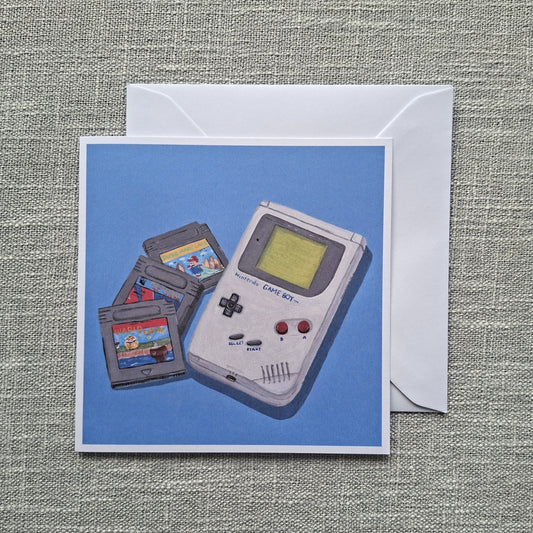 Gameboy blank greeting card 5 x 5 inch