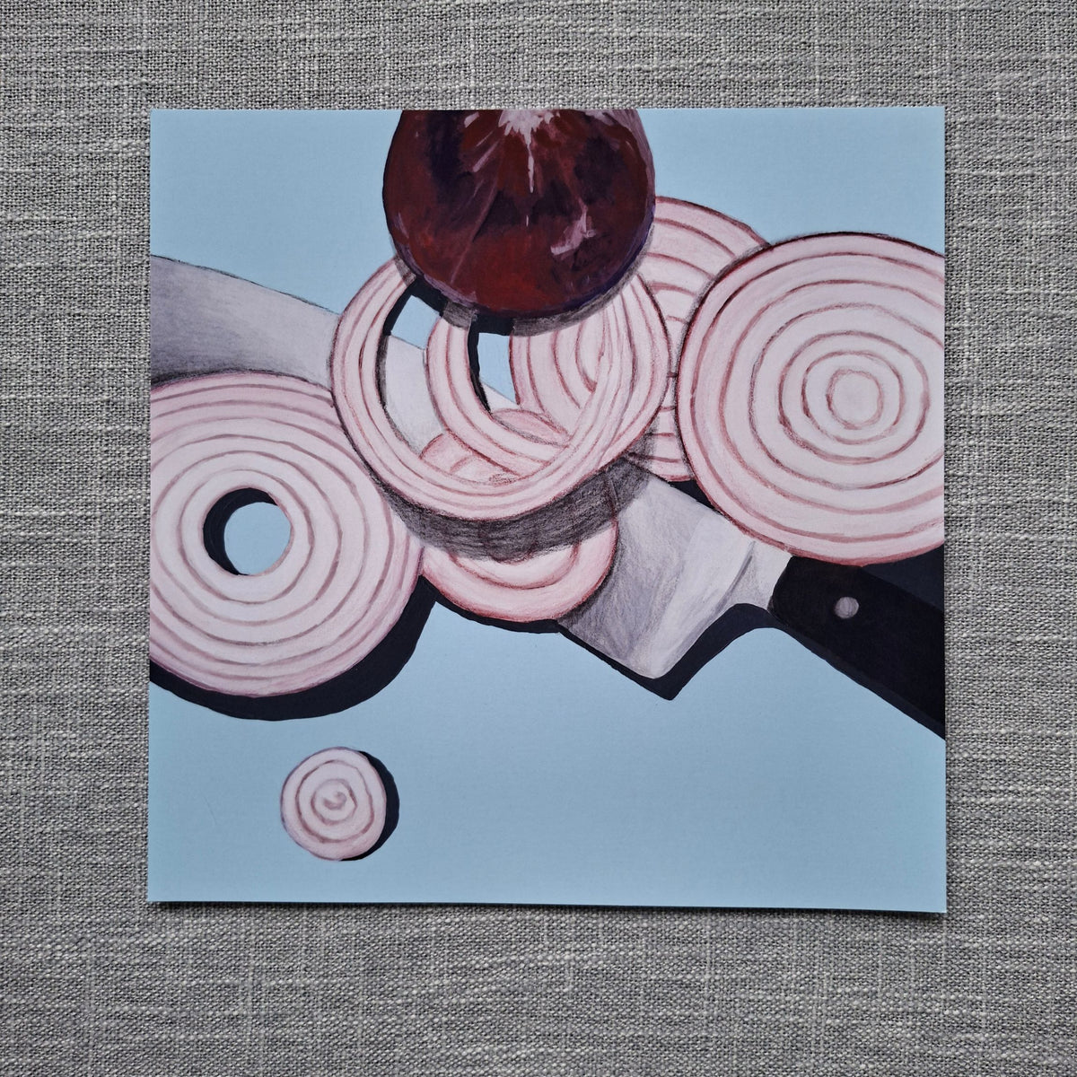 Chopped onions art print 8 x 8 inch unframed