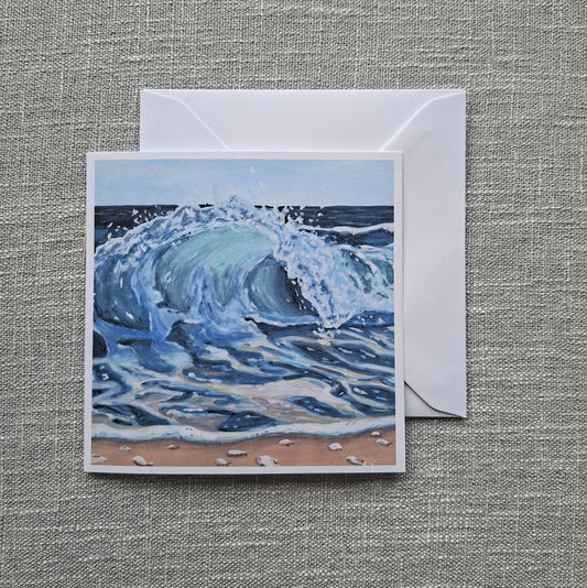Wave blank greeting card 5 x 5 inch