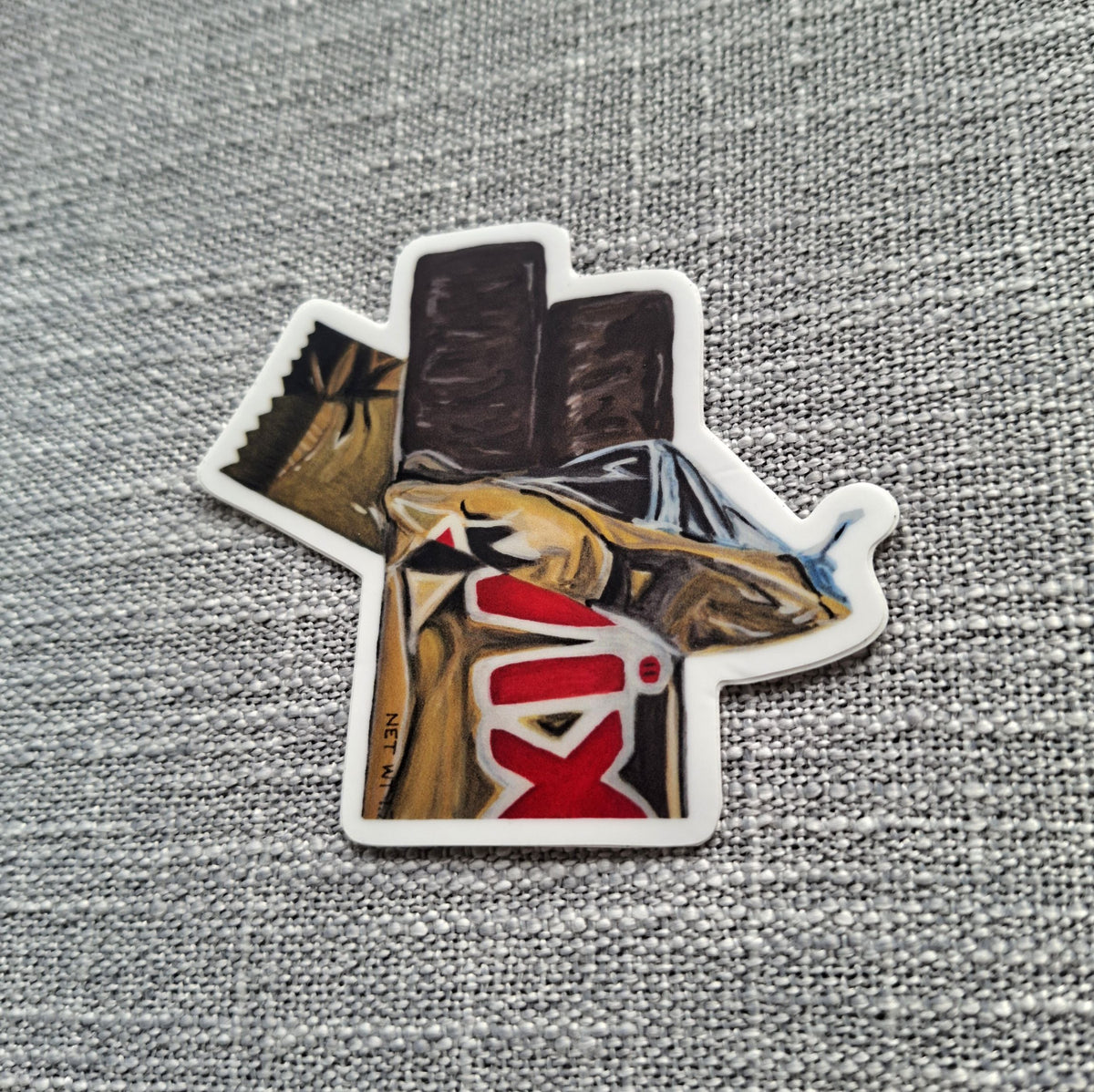 Twix chocolate bar die-cut vinyl sticker