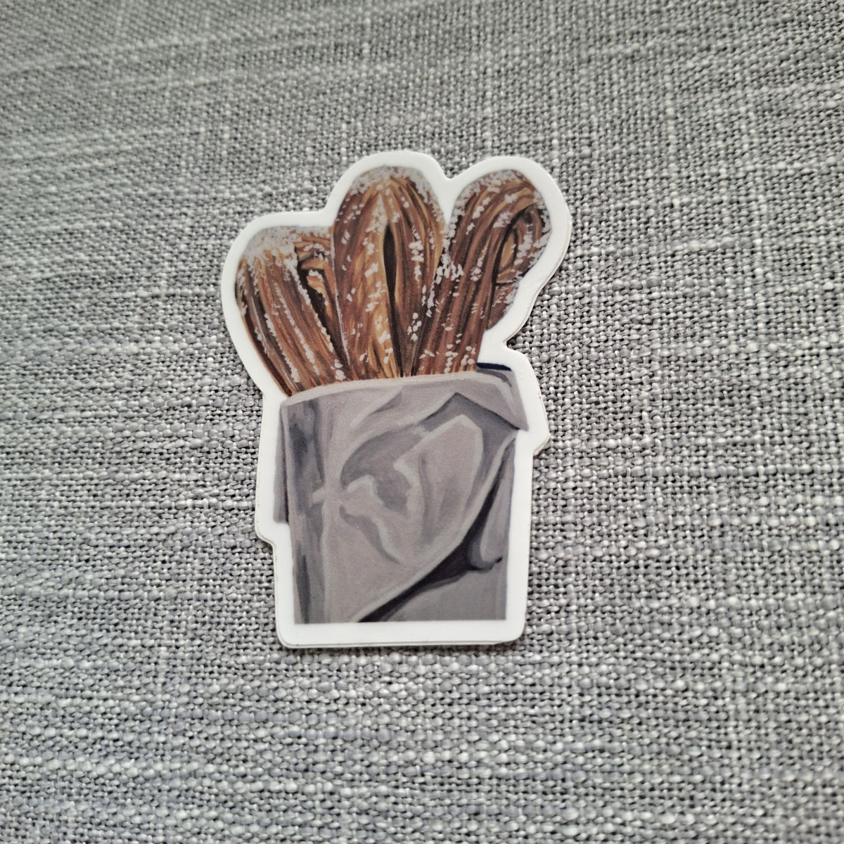Churros die-cut vinyl sticker