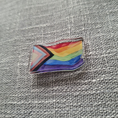 Pride flag acrylic pin badge