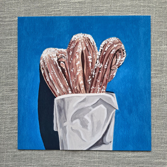 Churros art print 8 x 8 inch unframed