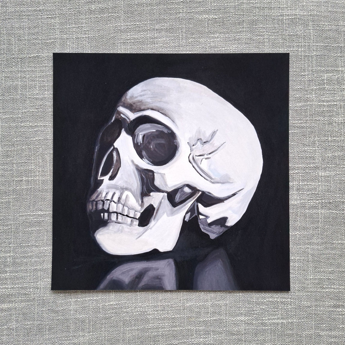 Skull art print 8 x 8 inch unframed