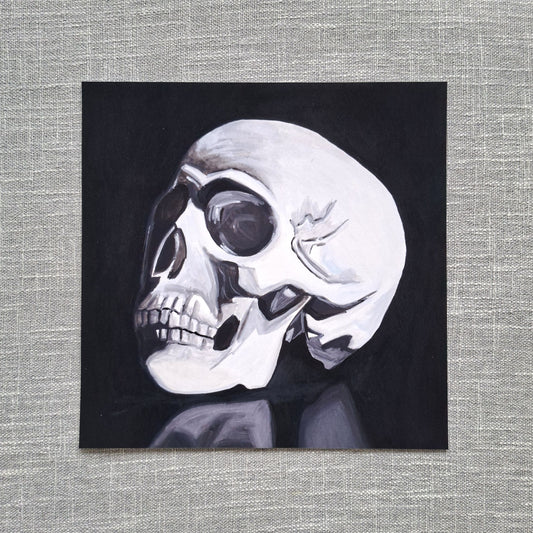Skull art print 8 x 8 inch unframed