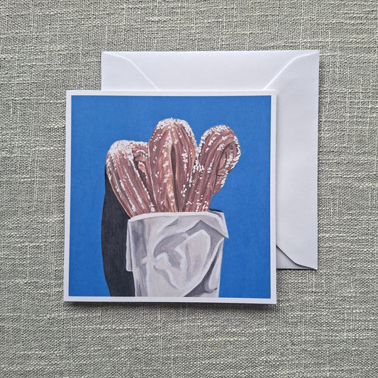 Churros blank greeting card 5 x 5 inch