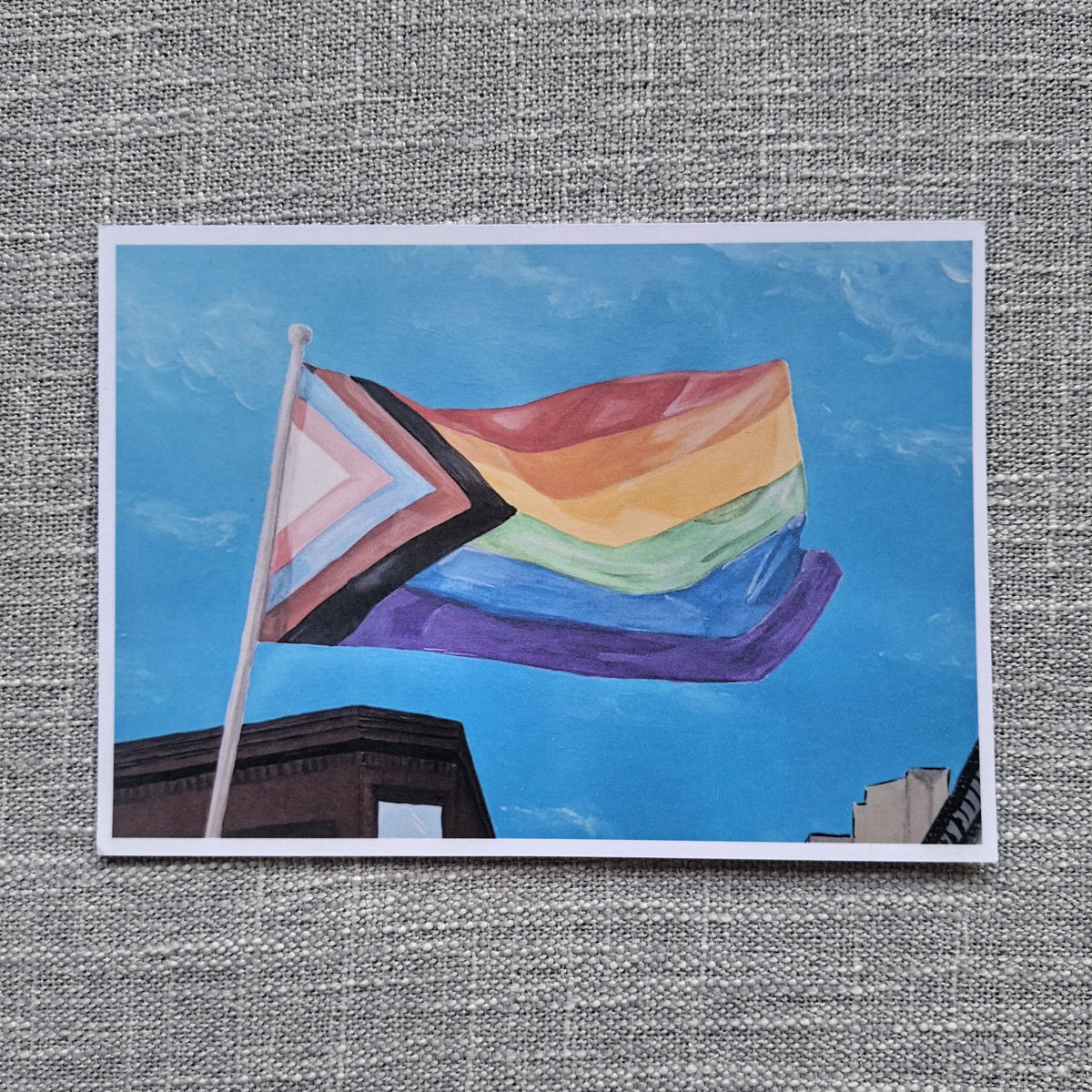 Pride rainbow flag postcard 6 x 4 inch