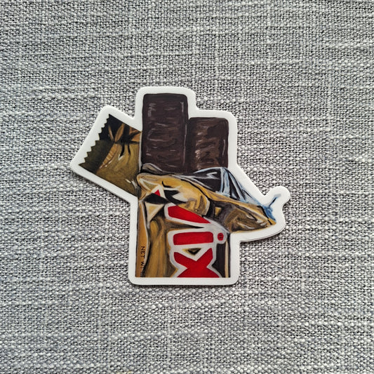 Twix chocolate bar die-cut vinyl sticker