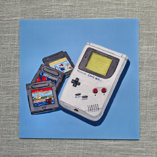 Gameboy art print 8 x 8 inch unframed