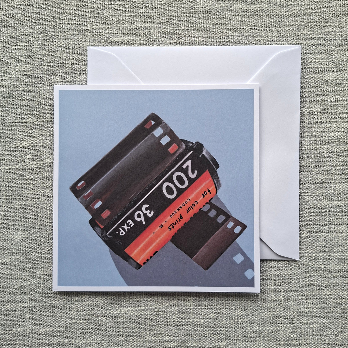 Camera film blank greeting card 5 x 5 inch
