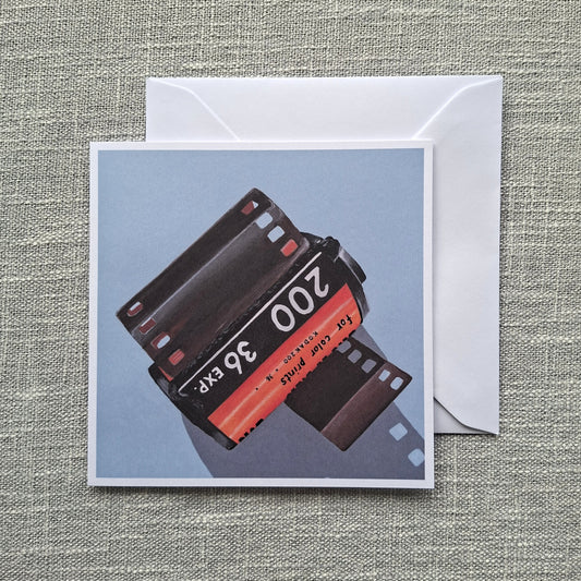 Camera film blank greeting card 5 x 5 inch