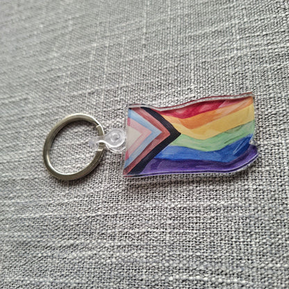 Pride flag acrylic keyring