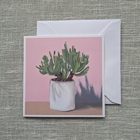 Potted plant blank greeting card 5 x 5 inch