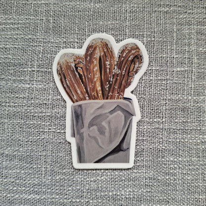 Churros die-cut vinyl sticker
