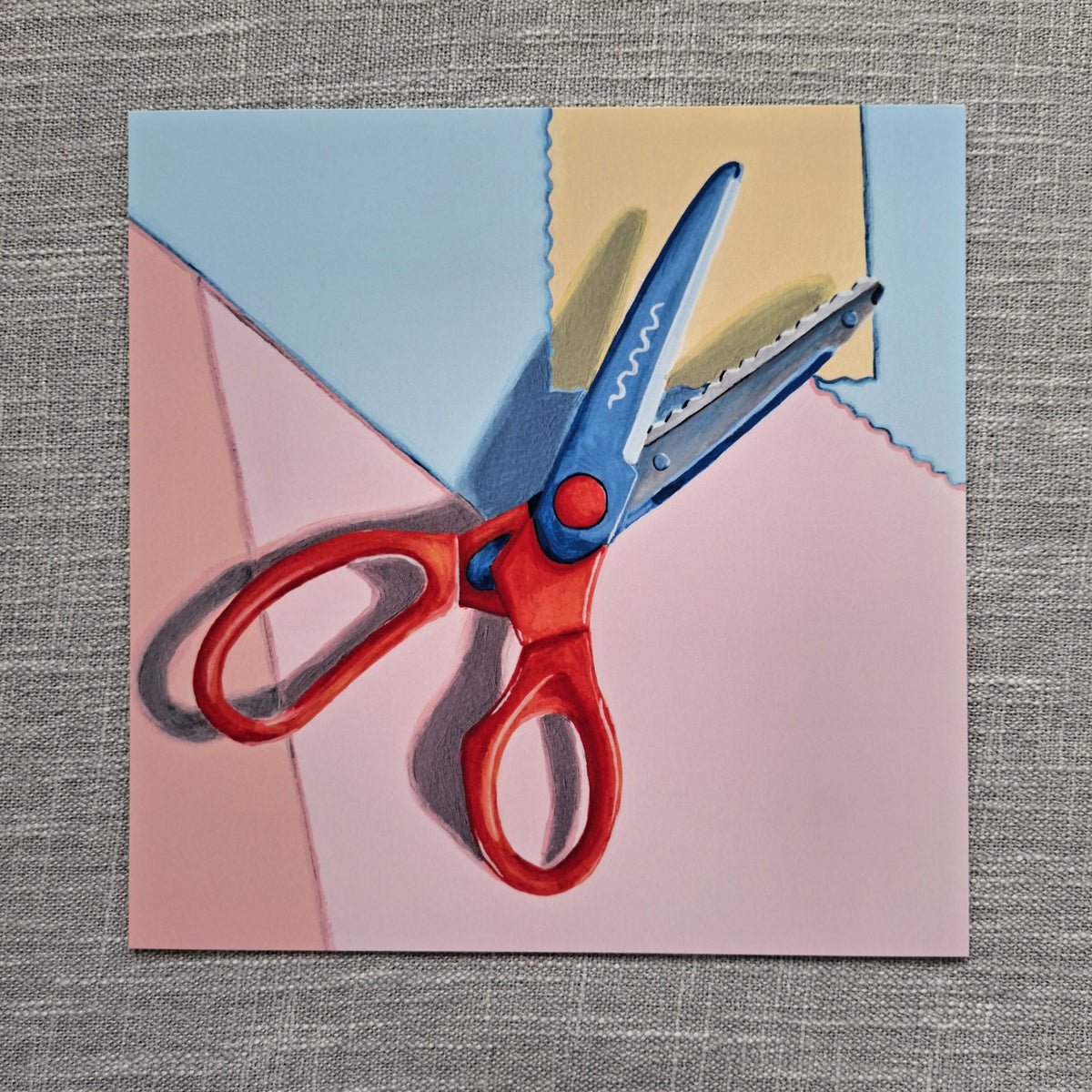 Craft scissors art print 8 x 8 inch unframed