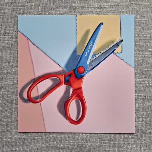 Craft scissors art print 8 x 8 inch unframed