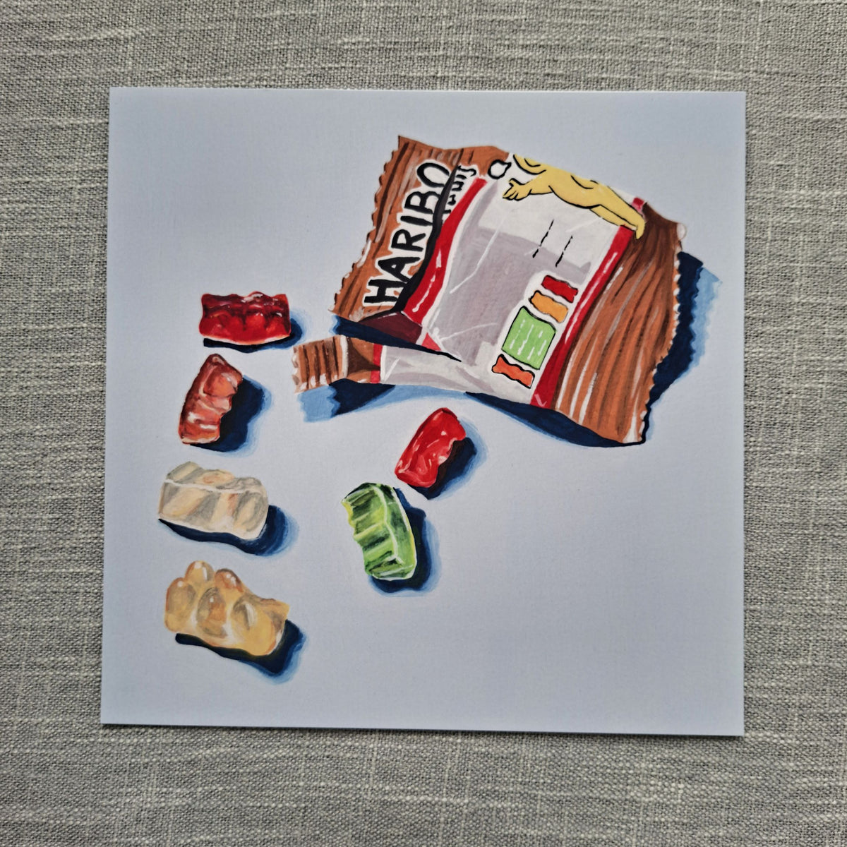 Haribo gold bears art print 8 x 8 inch unframed