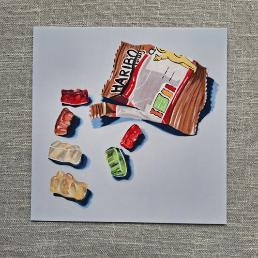 Haribo gold bears art print 8 x 8 inch unframed