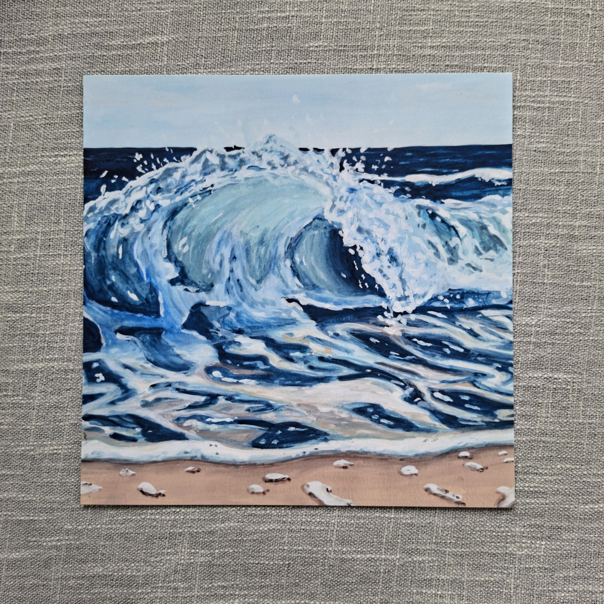 Wave art print 8 x 8 inch unframed