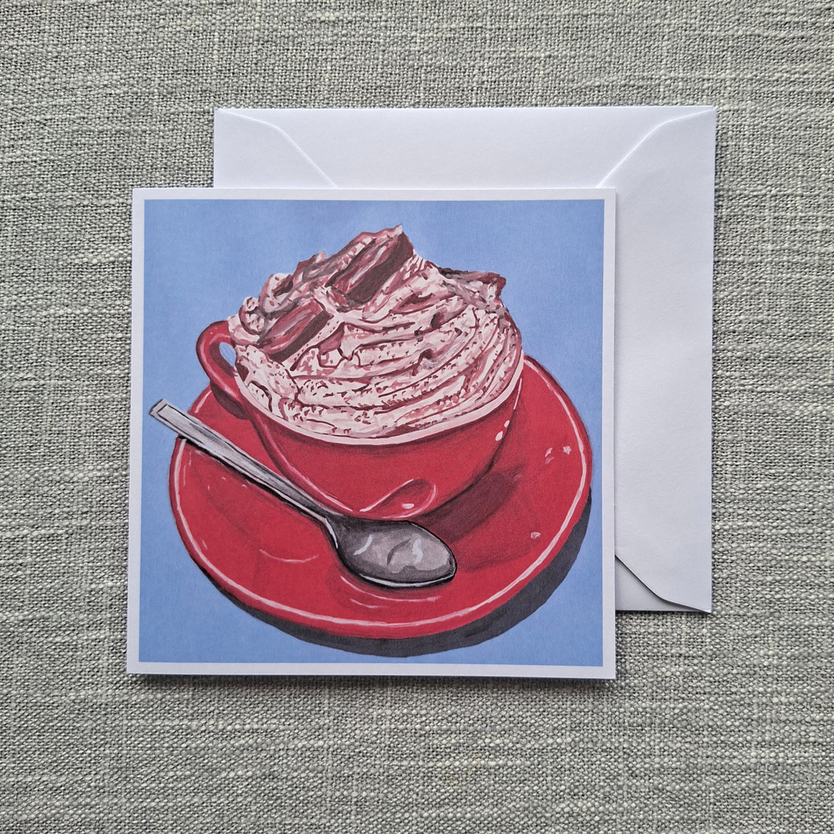 Hot chocolate blank greeting card 5 x 5 inch